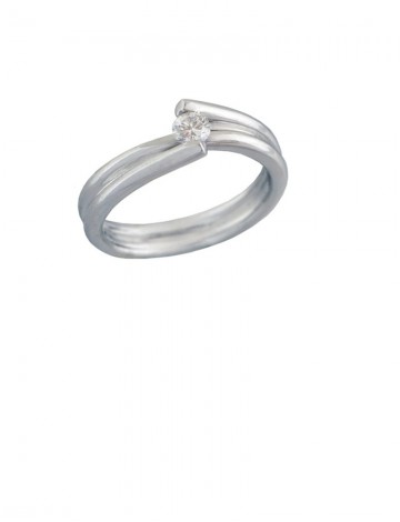 0.16ct Diamond 18K White Gold Ring